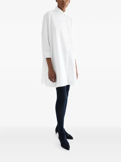 Jil Sander Oversized Cotton Shirt In White
