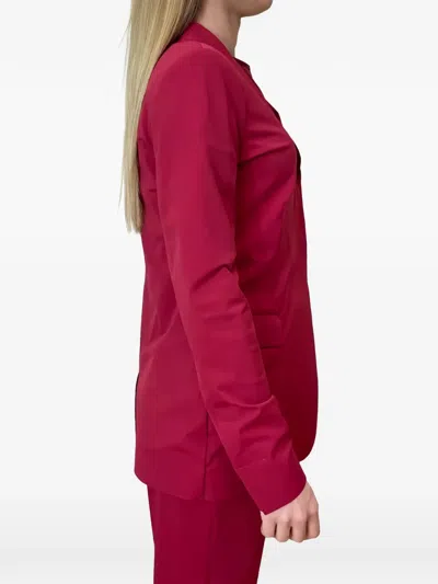Max Mara Lapel-collar Flap-pocket Jacket In Red