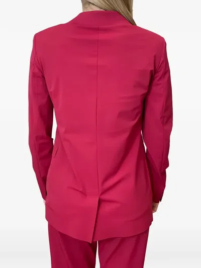 Max Mara Lapel-collar Flap-pocket Jacket In Red