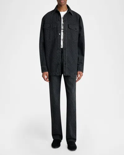 Balmain Monogram Maze Pattern Shirt In Blue