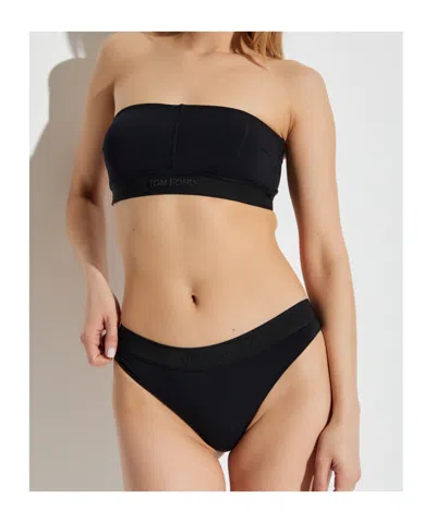 Tom Ford Logo Band Bra In Black