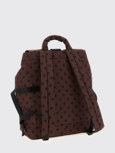 Ganni Brown Re-tech Printed Nylon Backpack In Brown