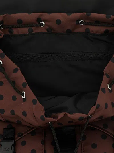 Ganni Brown Re-tech Printed Nylon Backpack In Brown
