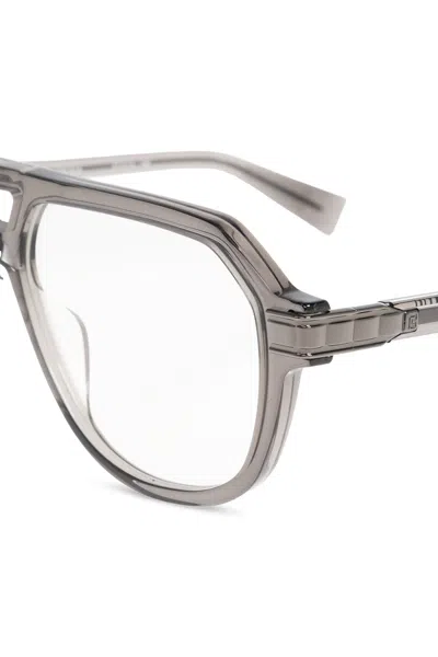 Balmain Pilot-frame Glasses In Gray