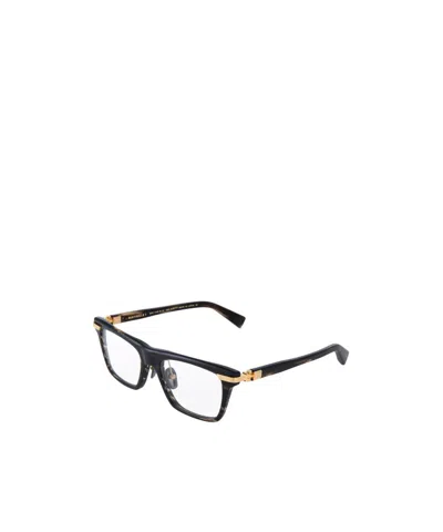 Balmain Eyewear Rectangle Frame Glasses In Brown