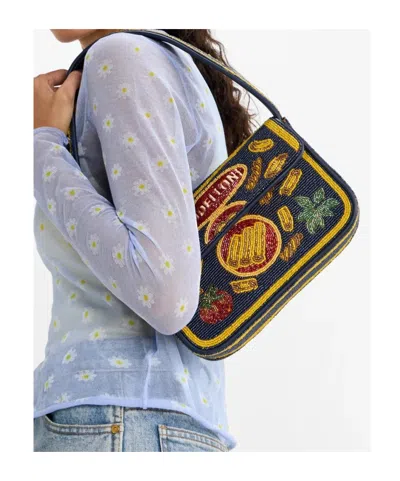 Staud Tommy Small Beaded Shoulder Bag In Multi