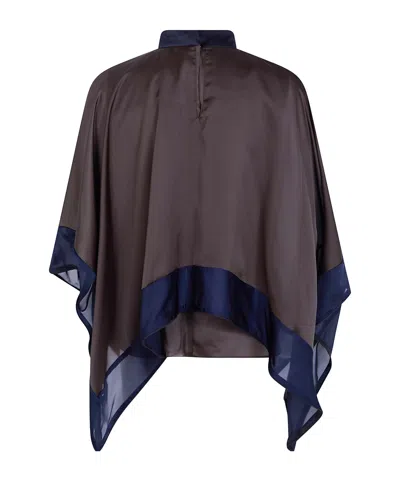 Sacai Sweater Satin X Chiffon Pullover In Blue