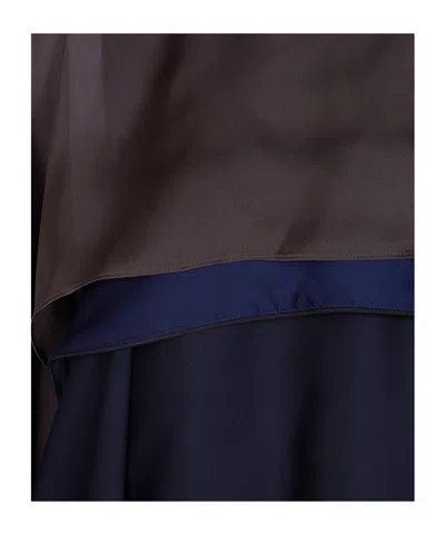 Sacai Sweater Satin X Chiffon Pullover In Blue