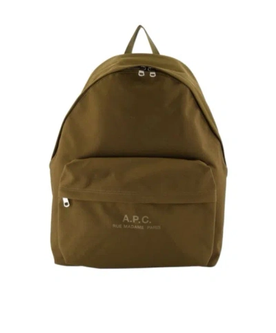 A.p.c. Backstage Logo-print Backpack In Green