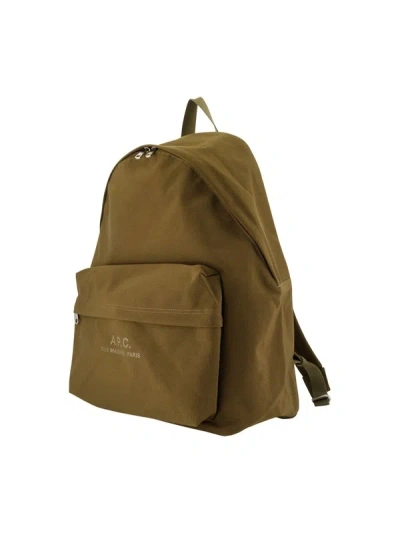 A.p.c. Backstage Logo-print Backpack In Green
