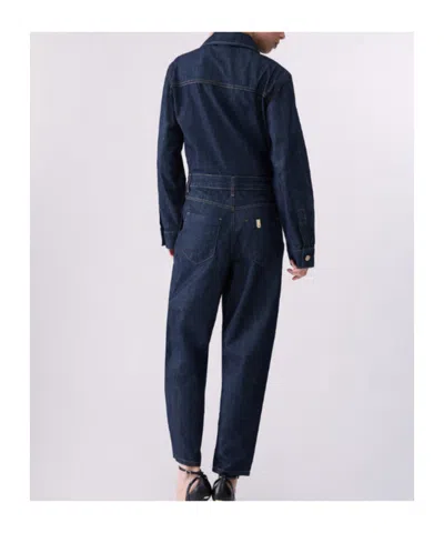Liu •jo Belted Button-front Jumpsuit In Blue