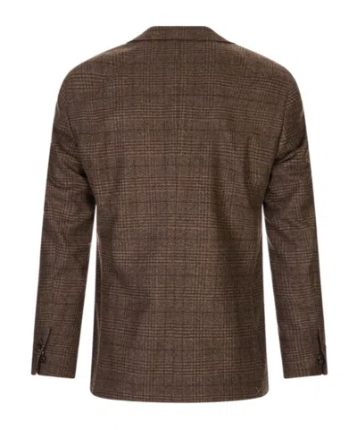 Corneliani Single-breasted Blazer In Brown