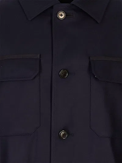 Corneliani Button-up Multi-pocket Jacket In Blue