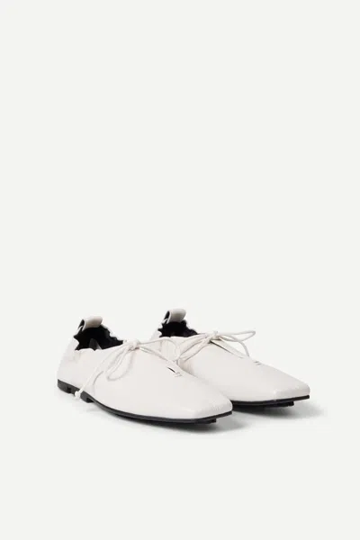 Samsoe & Samsoe Salilli Laced Ballet Flats In White
