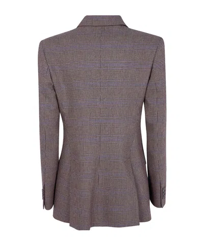 P.a.r.o.s.h Check-pattern Double-breasted Blazer In Gray