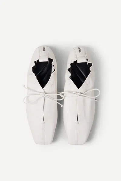 Samsoe & Samsoe Salilli Laced Ballet Flats In White