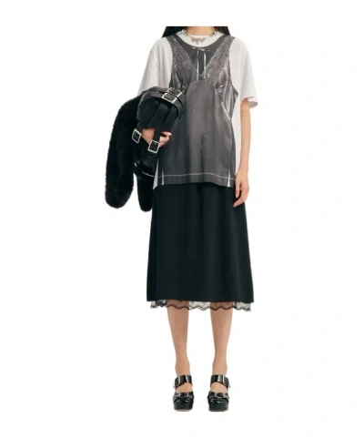 Simone Rocha Trompe Loeil Patchwork T-shirt In Gray