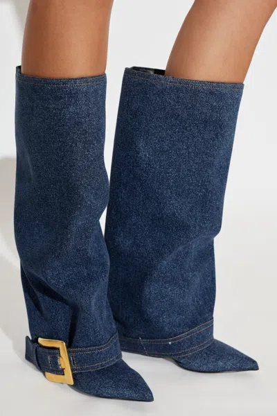 Balmain Anthem Buckled Boots In Blue