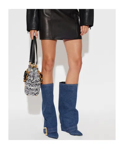 Balmain Anthem Buckled Boots In Blue