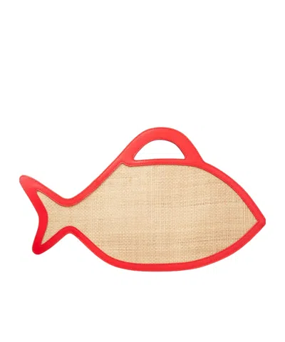Staud Grass-woven Fish-shaped Bag In Multi