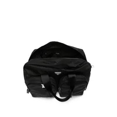Prada Zippered Shoulder Bag In Black