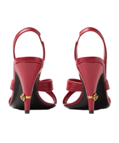 Versace Gianni Crossover-strap Sandals In Red