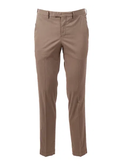 Pt01 Master Flat Front Straight-leg Pants In Brown