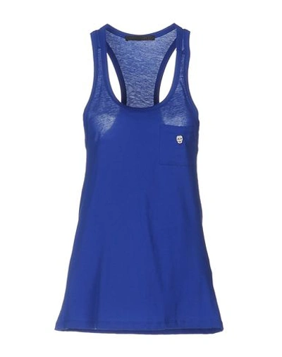 Philipp Plein Tank Tops In Bright Blue