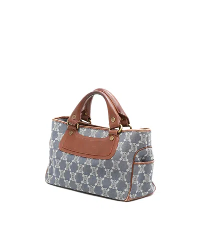 Celine Céline Macadam Denim Boogie Bag In Blue