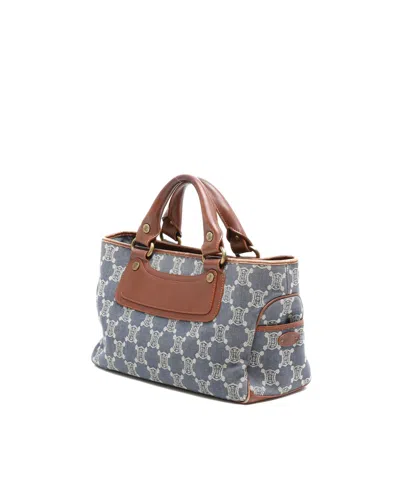 Celine Céline Macadam Denim Boogie Bag In Blue
