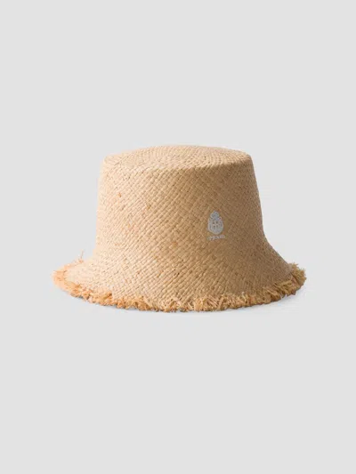 Prada Fischerhut Aus Raphiabast In Brown