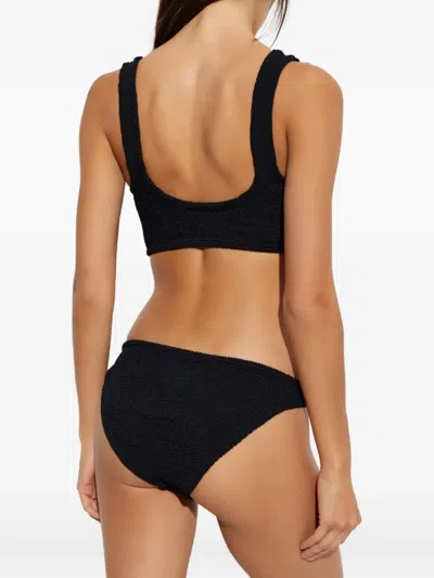 Hunza G Womens Black Nadine Seersucker Bikini Set In Black