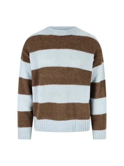 Closed Alpaca Blend Sweater With Striking Horizontal Stripes In Blue