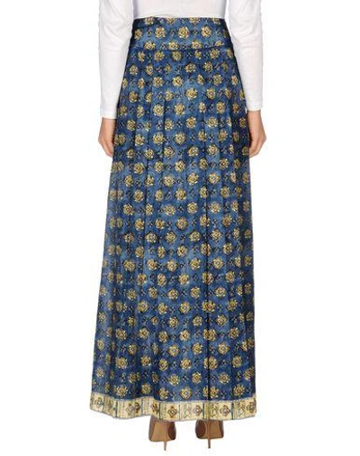 Shop Alberta Ferretti Maxi Skirts In Dark Blue