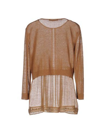 Shop Alberta Ferretti Sweaters In Khaki