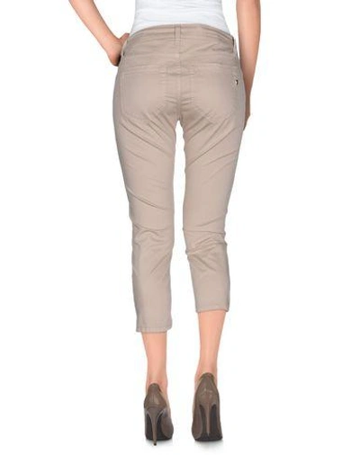 Shop Dondup Cropped Pants & Culottes In Beige