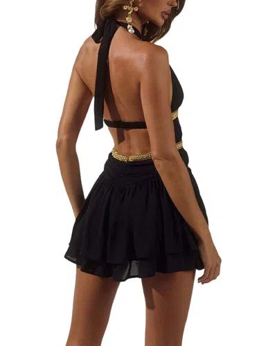 Oloey Black Solid Mini Dress In Black