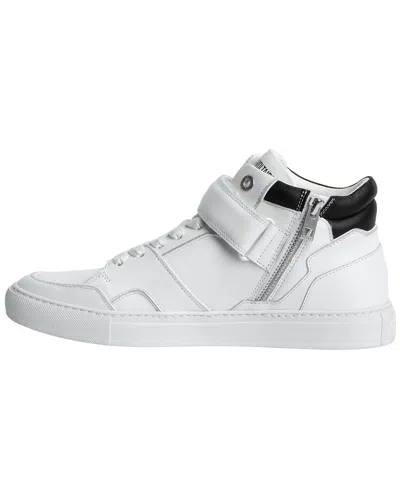 Zadig & Voltaire Mid Flash Smooth Leather Sneaker In White