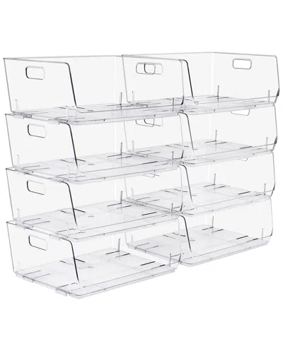 Sorbus Stackable Large Storage Bins - 8-pack In Transparent