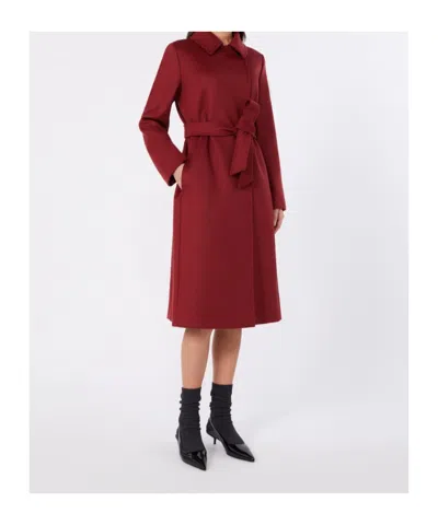 Max Mara Wool Robe Coat In Red
