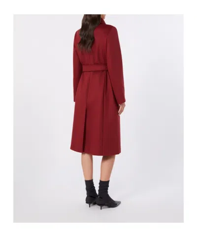 Max Mara Wool Robe Coat In Red