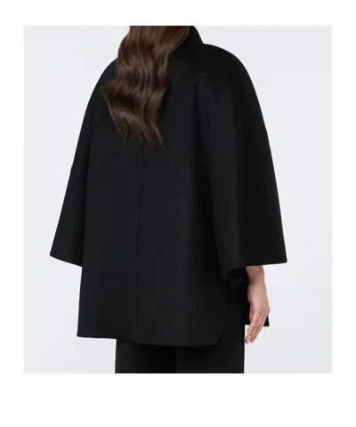 Max Mara Double-breasted Cape Coat In Black