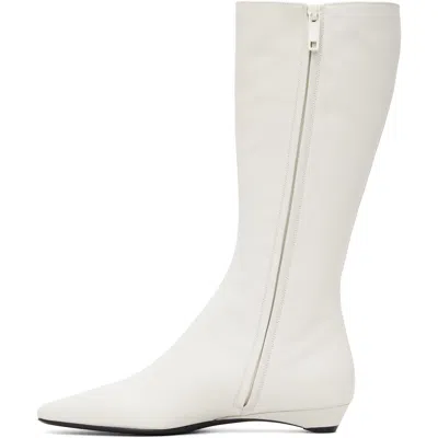 Courrèges White Heritage Flat Tall Boots In White