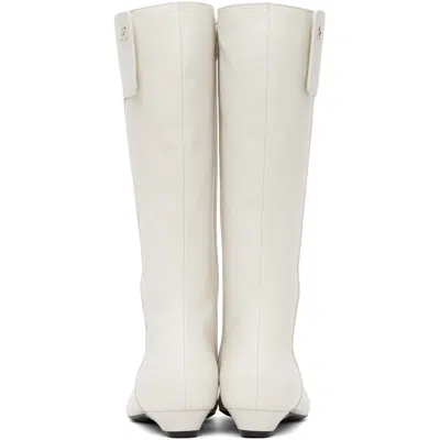 Courrèges White Heritage Flat Tall Boots In White