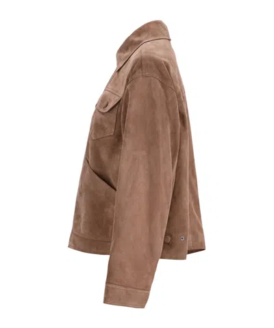 Frame Collared Jacket In Brown