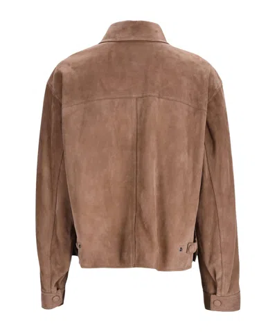 Frame Collared Jacket In Brown