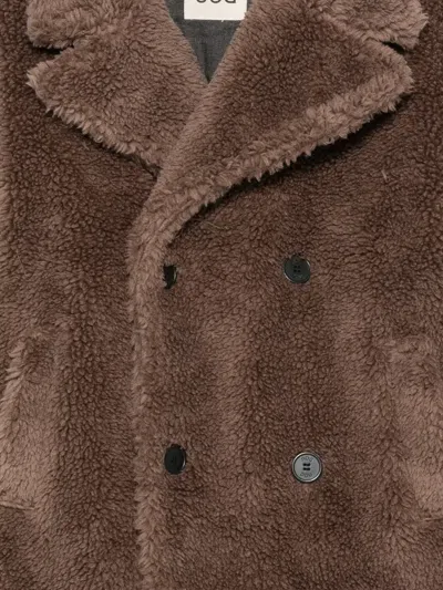 Douuod Double-breasted Coat In Brown
