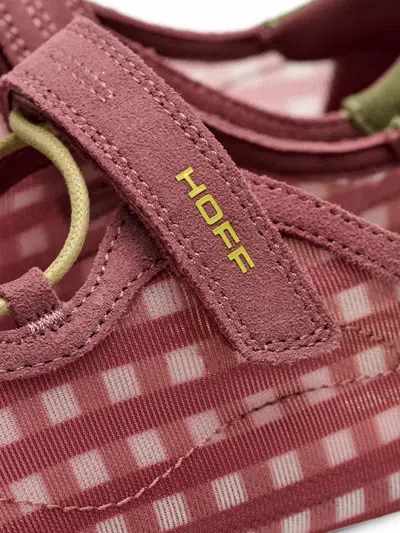 Hoff Bridge Gingham-pattern Touch-strap Sneakerinas In Brown