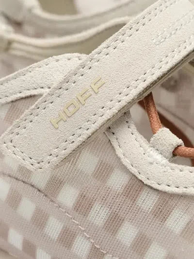 Hoff Bridge Gingham-pattern Touch-strap Sneakerinas In Gold