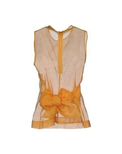 Shop Msgm Tops In Apricot